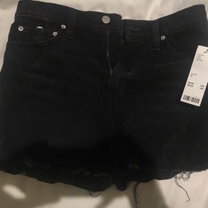 Black Ripped Levi’s Denim Shorts
